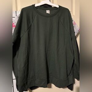 Terra & Sky Dark Green Crewneck Top